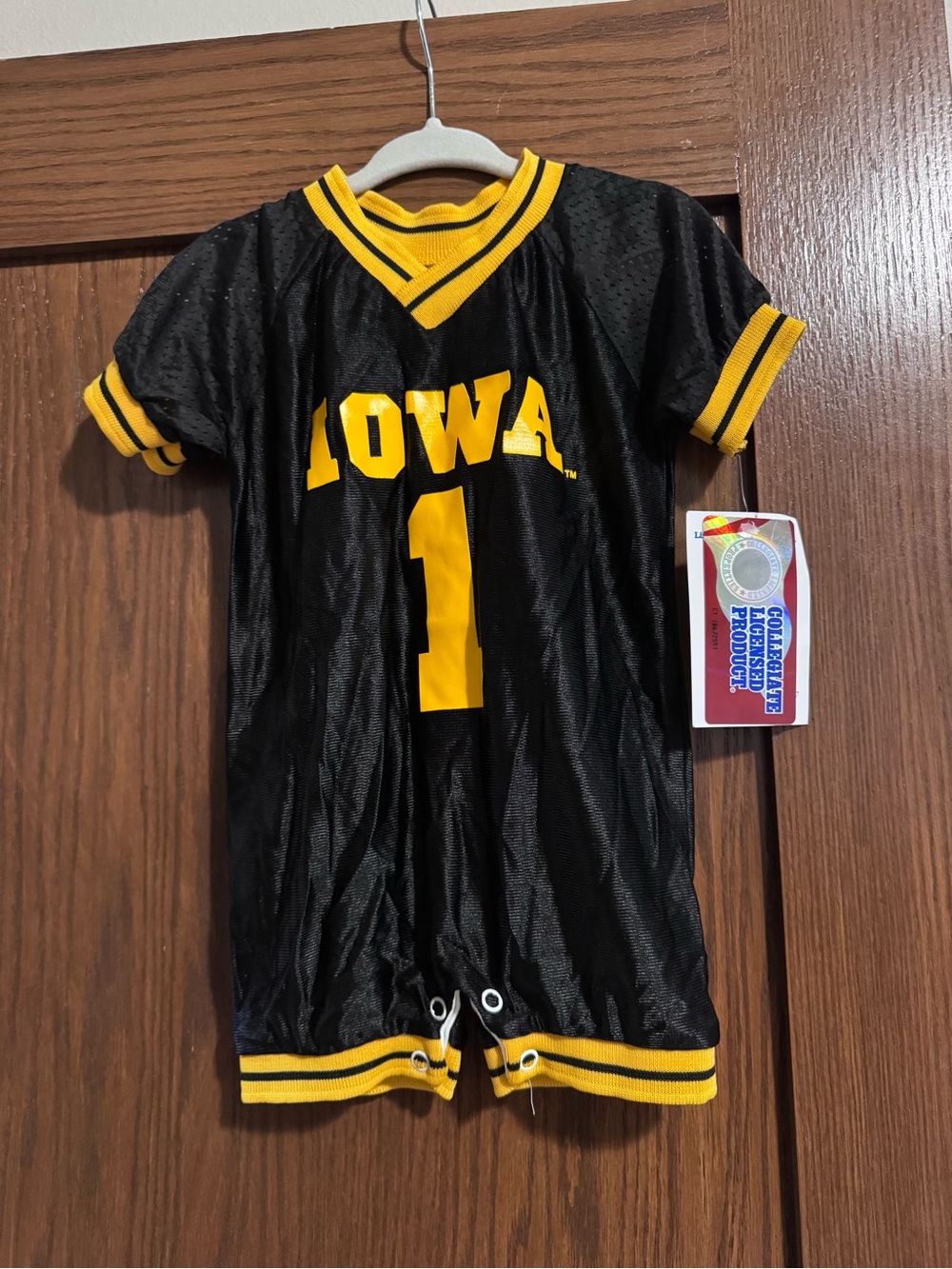 Vintage Iowa Hawkeyes baby jersey romper
